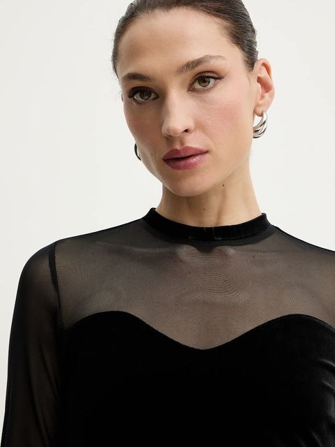 Morgan bluzka damska kolor czarny gładka TAMMY