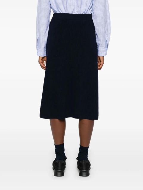 Moncler ribbed-knit midi skirt - Blue - zdjęcie produktu nr 2