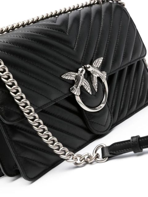 PINKO Love Bird quilted shoulder bag - Black