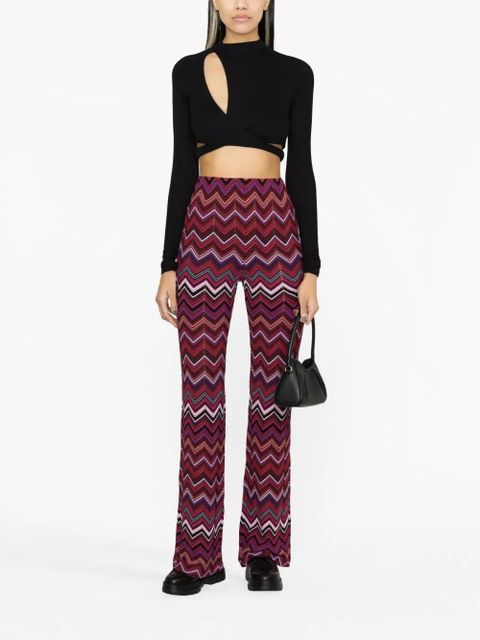 Missoni zigzag-print high-waisted trousers - Purple - zdjęcie produktu nr 2