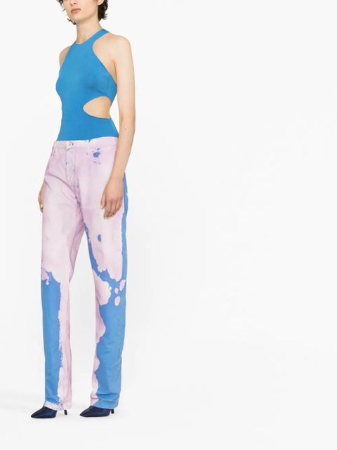 The Attico tie-dye pattern denim jeans - Blue