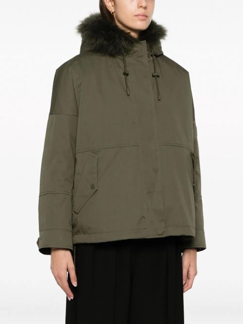 Yves Salomon reversible hooded cropped parka - Green