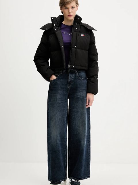 Tommy Jeans kurtka puchowa kolor czarny zimowa oversize DW0DW21624
