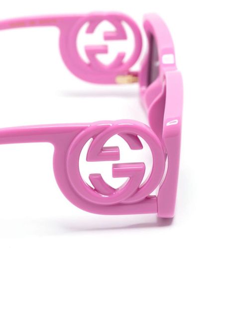 Gucci Eyewear Interlocking G rectangle-frame sunglasses - Pink