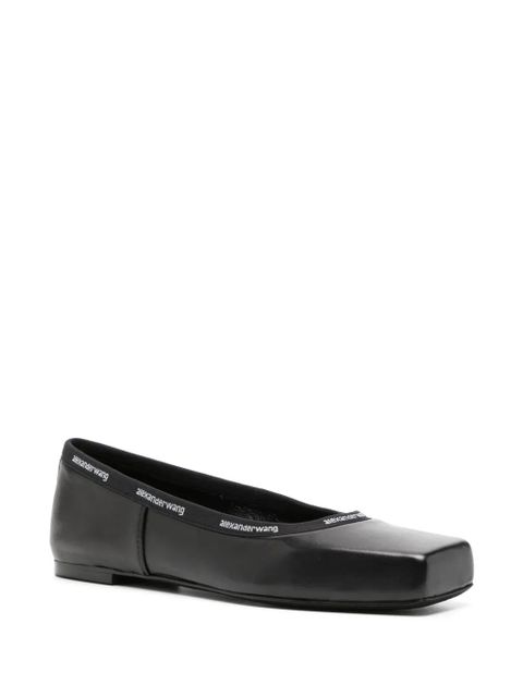 Alexander Wang Billie leather ballerina shoes - Black
