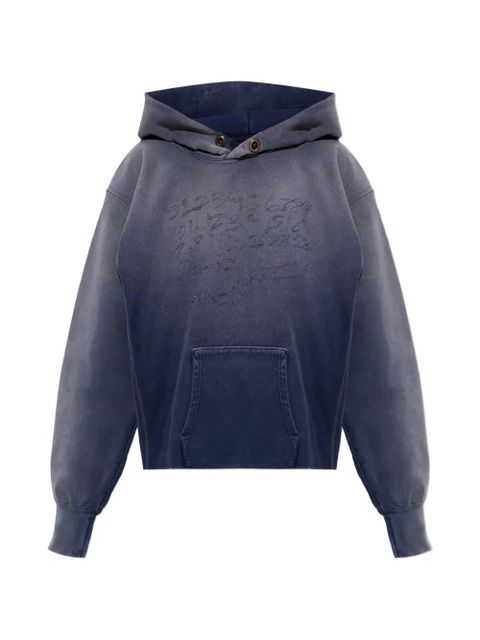 Maison Margiela embroidered-logo hoodie - Blue - zdjęcie produktu nr 1