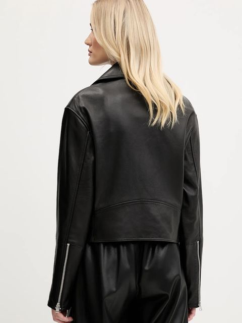 HUGO ramoneska skórzana kolor czarny przejściowa 50545066