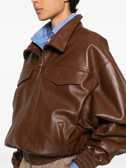 Balenciaga high-neck zip-up jacket - Brown