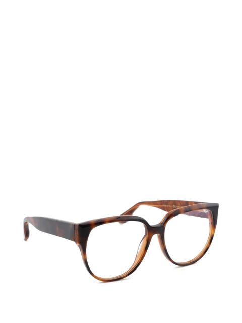 Victoria Beckham geometric full-rim glasses - Brown