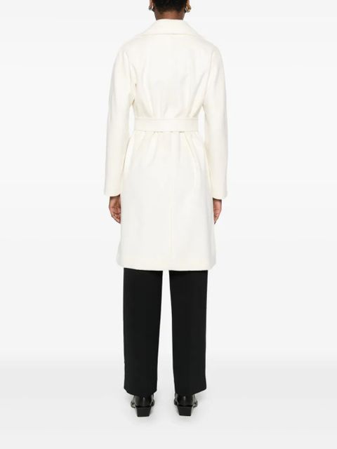 Max Mara belted wrap coat - White