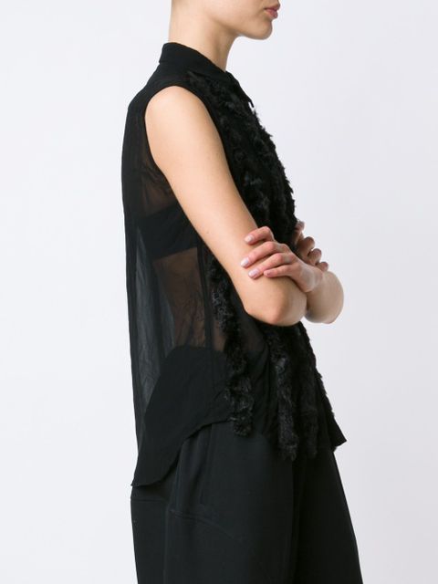 Comme Des Garçons embellished sheer shirt - Black