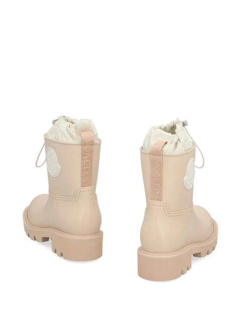Moncler logo-patch rain boots - Neutrals