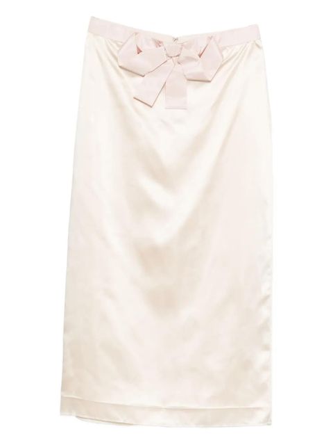 Valentino Garavani bow-detail silk skirt - Neutrals - zdjęcie produktu nr 1