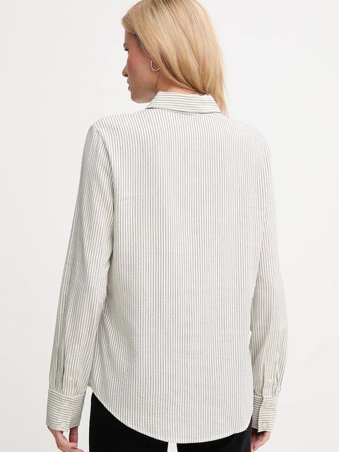 United Colors of Benetton koszula damska kolor beżowy regular z kołnierzykiem klasycznym 570QDQ0AL