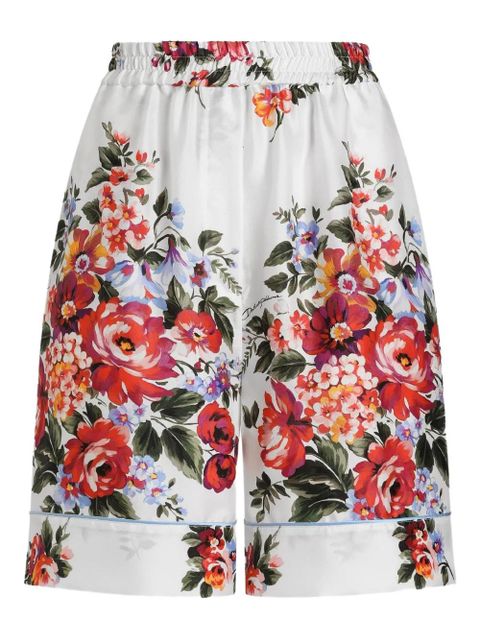 Dolce & Gabbana floral-print tie shorts - White - zdjęcie produktu nr 1