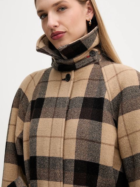 Tommy Hilfiger płaszcz z dodatkiem wełny kolor beżowy WW0WW46870