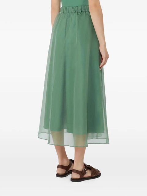 Weekend Max Mara sheer-panel elasticated-waist skirt - Green