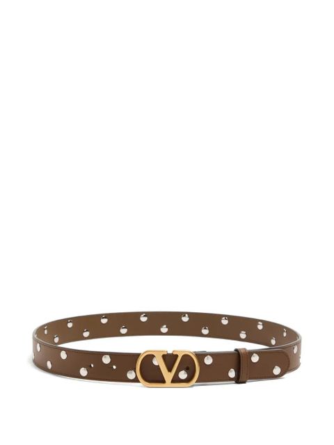 Valentino Garavani VLogo-signature metal-rivets belt - Brown - zdjęcie produktu nr 1