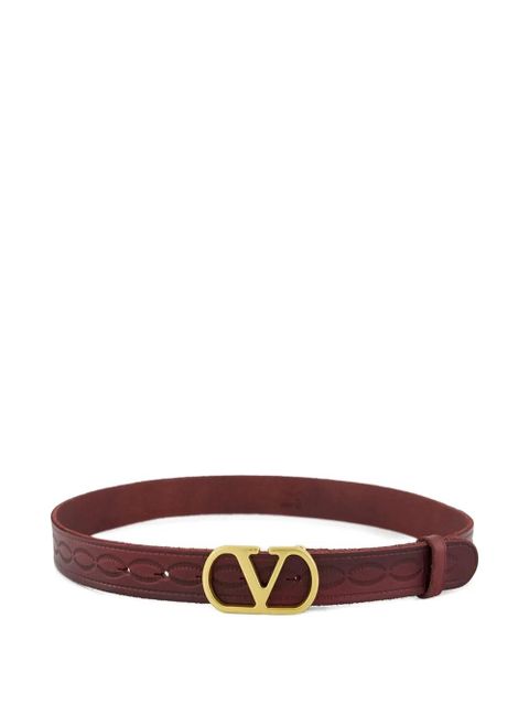 Valentino Garavani VLogo Signature leather belt - Red - zdjęcie produktu nr 1