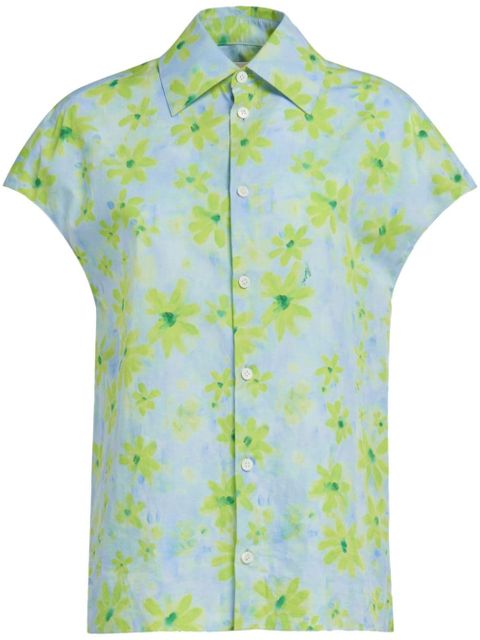 Marni floral-print cotton shirt - Blue - zdjęcie produktu nr 1