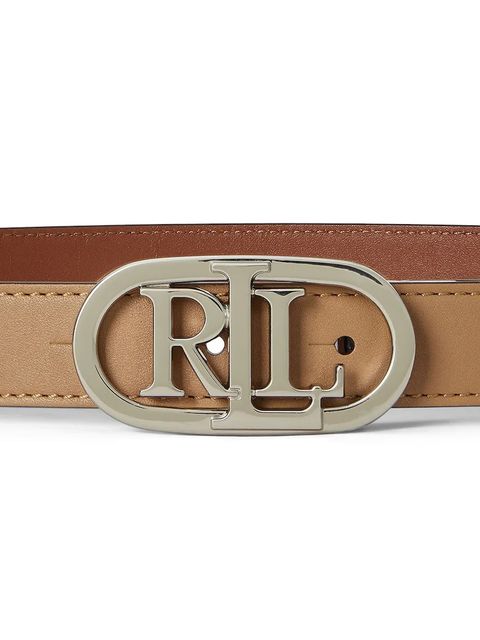 Lauren Ralph Lauren pasek skórzany damski kolor brązowy 412883714