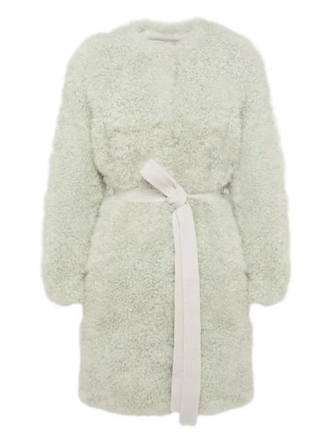 Yves Salomon shearling belted coat - Blue - zdjęcie produktu nr 1