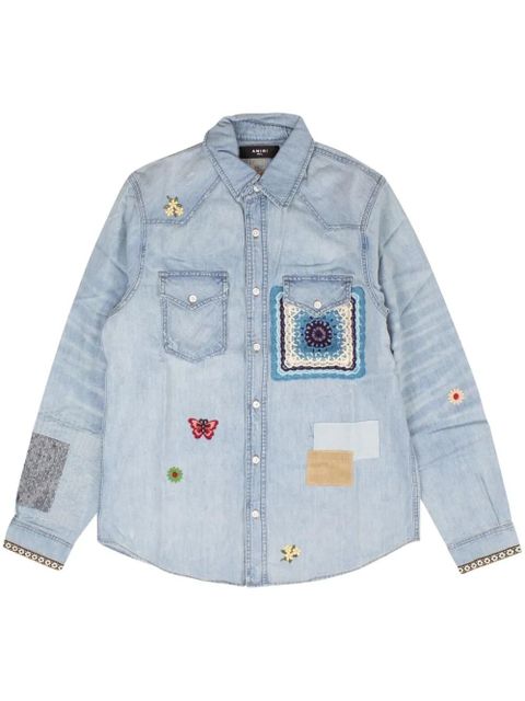 AMIRI embroidered denim shirt - Blue - zdjęcie produktu nr 1