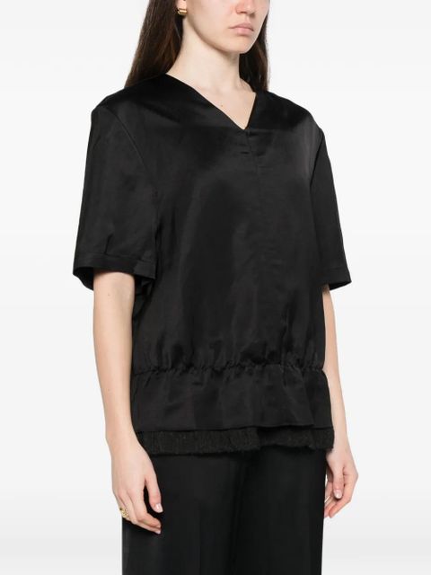TOTEME V-neck satin blouse - Black