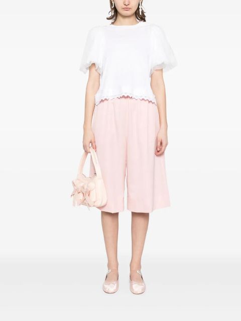 Simone Rocha wide-leg elasticated long shorts - Pink