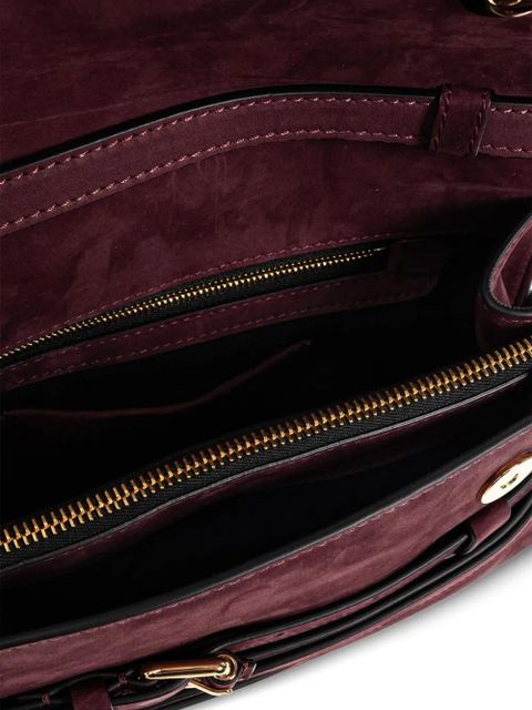 Moschino belted suede cross body bag - Purple