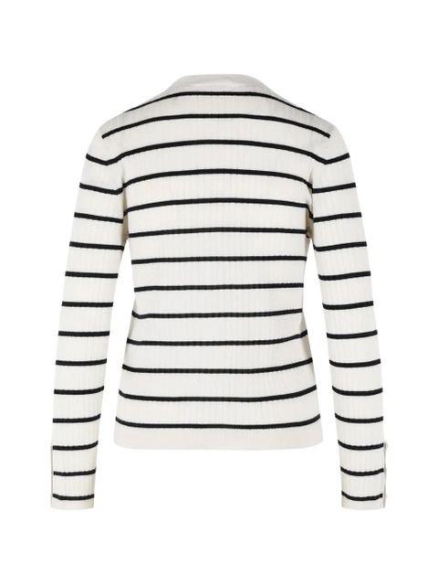 Max Mara striped V-neck cardigan - White - zdjęcie produktu nr 2