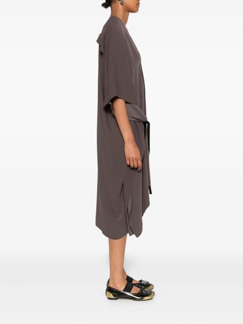 MM6 Maison Margiela V-neck asymmetric day dress - Grey
