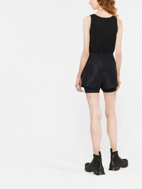 Jil Sander + logo-print layered shorts - Black