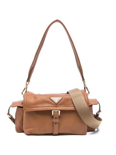 Prada medium Explore buckle leather shoulder bag - Brown - zdjęcie produktu nr 1