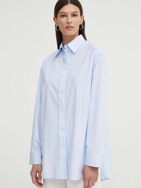 Day Birger et Mikkelsen koszula bawełniana Malou - Chambray damska kolor niebieski relaxed z kołnierzykiem klasycznym DAY65243277