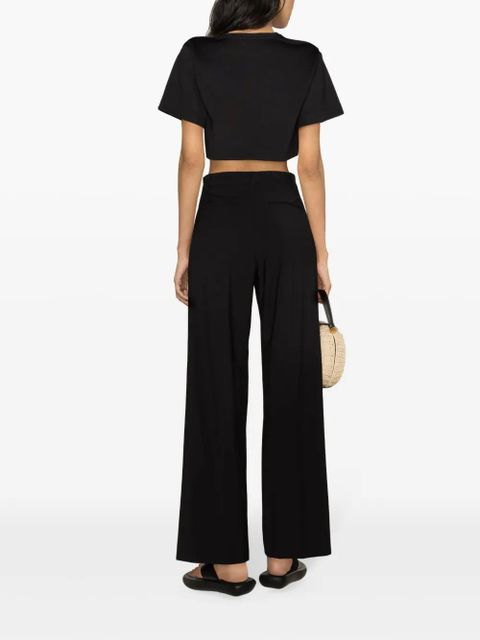 Max Mara logo-print cropped T-shirt - Black - zdjęcie produktu nr 2