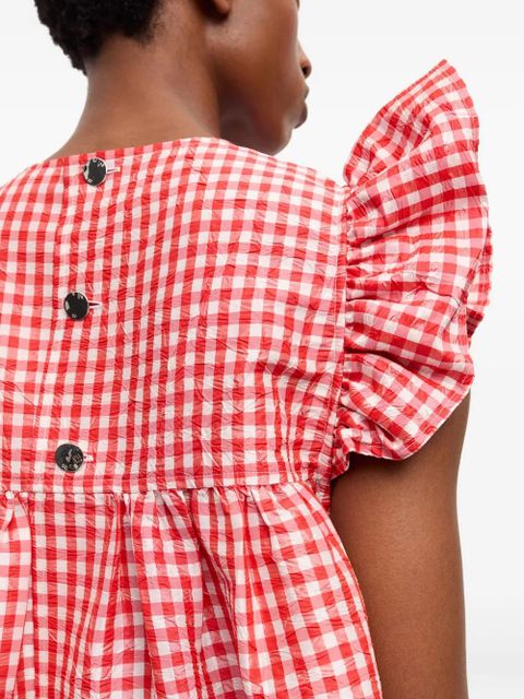 GANNI gingham-print dress - Red