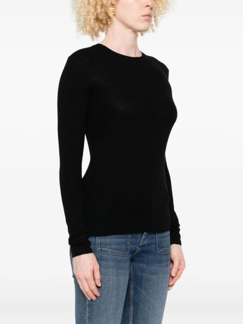 Maje ribbed long-sleeve t-shirt - Black