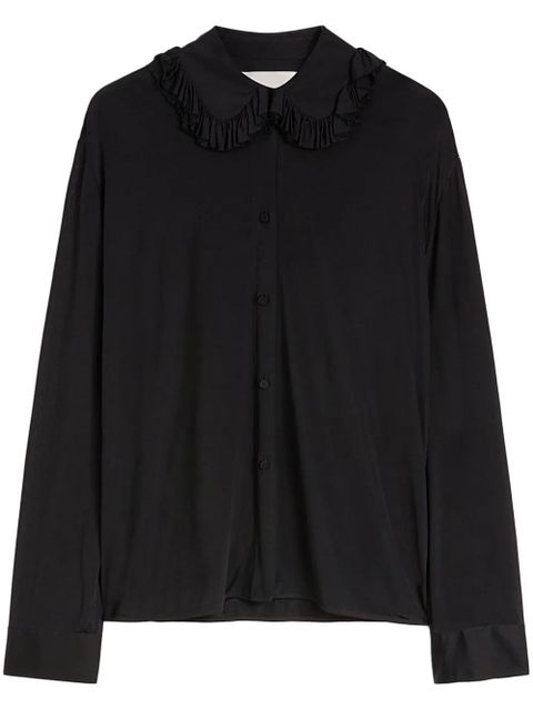 Jil Sander ruffle-collar shirt - Black - zdjęcie produktu nr 1