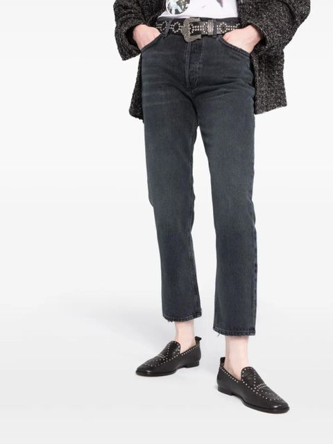 AGOLDE tapered-leg cropped jeans - Black