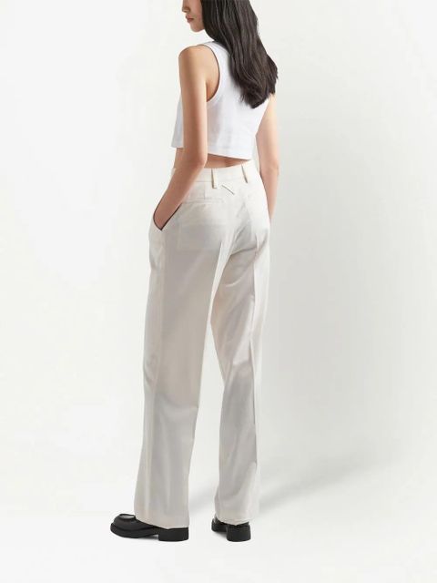 Prada triangle-logo crop top - White