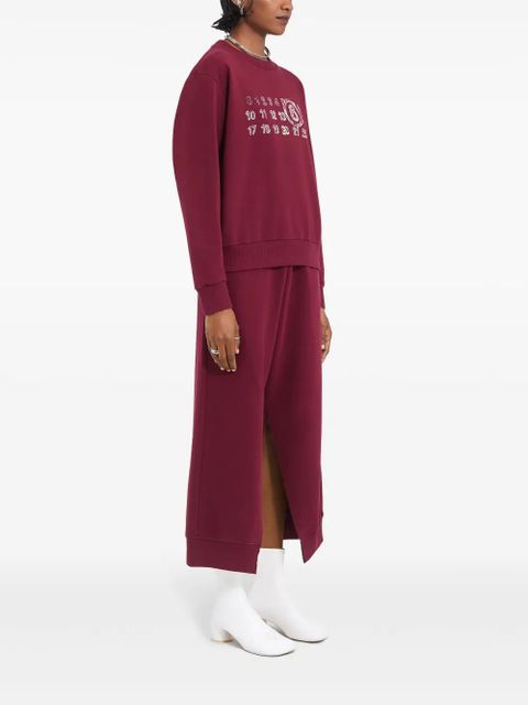 MM6 Maison Margiela numbers motif-print sweatshirt - Red