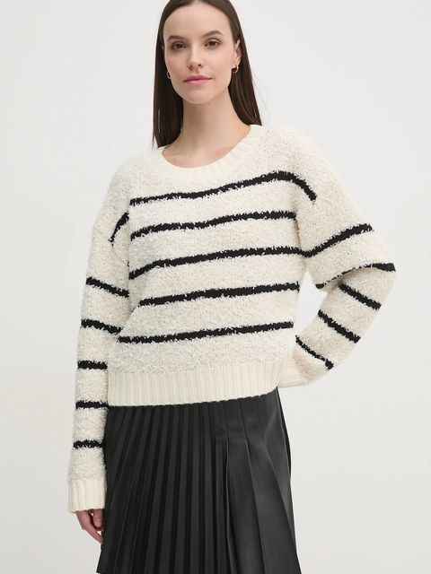 OUI sweter z domieszką wełny damski kolor beżowy ciepły 90615 - zdjęcie produktu nr 1