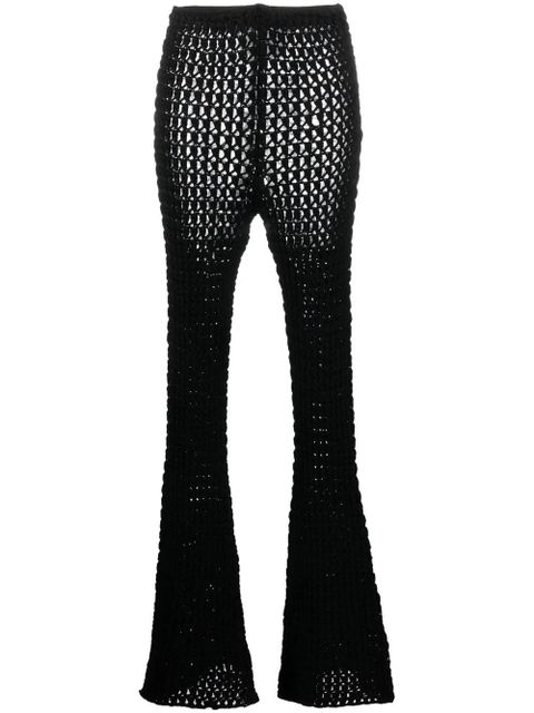 Moschino crochet-knit flared trousers - Black - zdjęcie produktu nr 1
