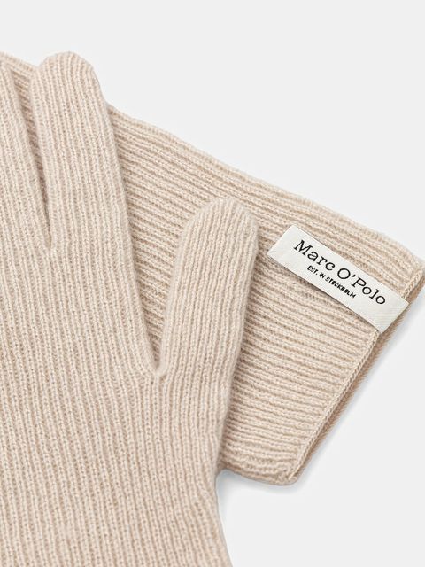 Marc O'Polo rękawiczki wełniane damskie kolor beżowy 509517904017 - zdjęcie produktu nr 2