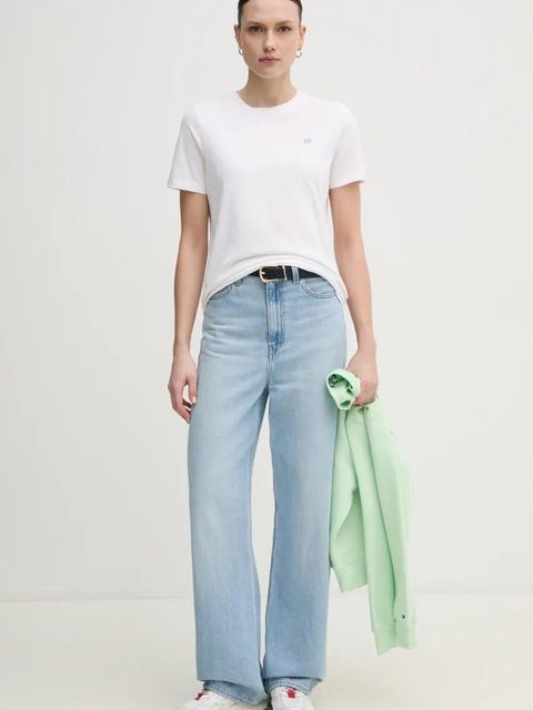 Tommy Hilfiger bluza damska kolor zielony z nadrukiem WW0WW39791