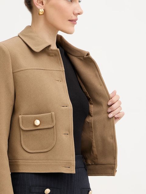 Morgan marynarka kolor brązowy jednorzędowa gładka VCELIN