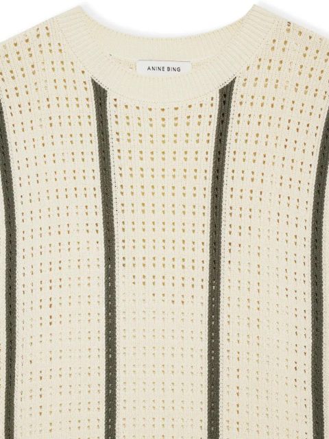 ANINE BING Lanie open-knit minidress - Neutrals