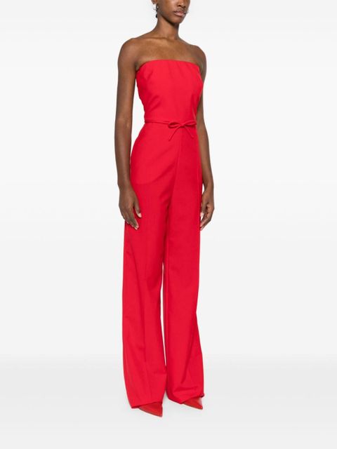 Valentino Garavani strapless straight-leg wool jumpsuit - Red