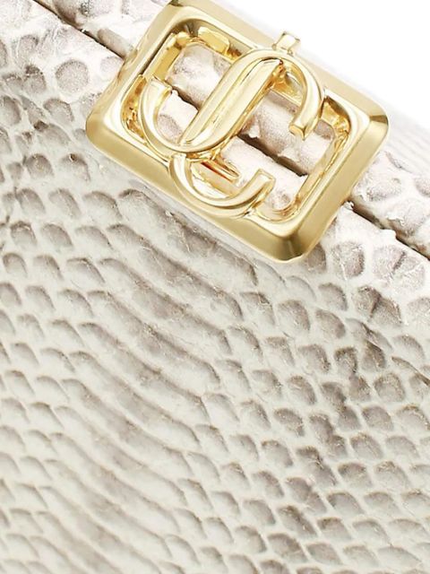 Jimmy Choo Skylar snakeskin-effect clasp clutch bag - Neutrals - zdjęcie produktu nr 2